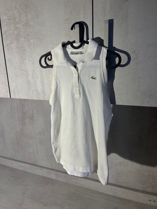Polo Smanicata Vintage Chemise Lacoste Bianca - 38