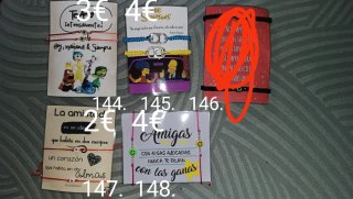 Pulseras con corazón y frase