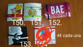 Pulseras con corazón y frase