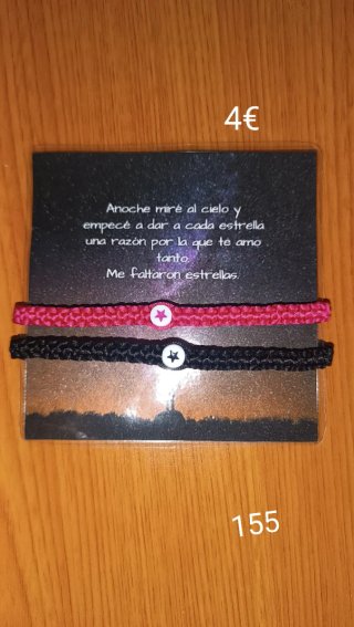 Pulseras con corazón y frase
