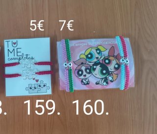 Pulseras con corazón y frase