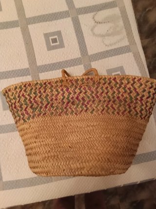 Bolso de paja tejido multicolor