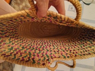 Bolso de paja tejido multicolor