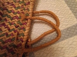 Bolso de paja tejido multicolor