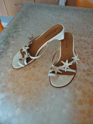 Lote Sandalias Piel Marrón y blanco y leopardo