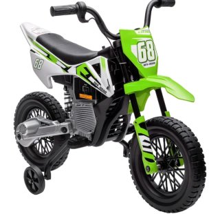 Mini moto infantil off-road verde y blanca