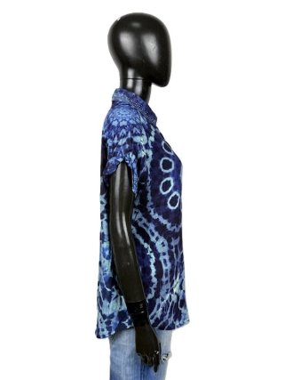 Desigual Camicia Donna M Oversize Blu Strass