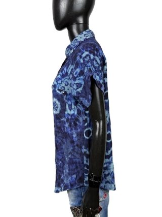 Desigual Camicia Donna M Oversize Blu Strass