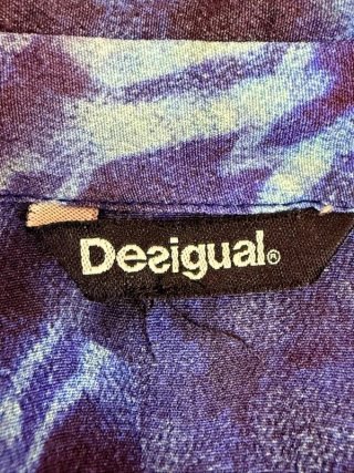 Desigual Camicia Donna M Oversize Blu Strass