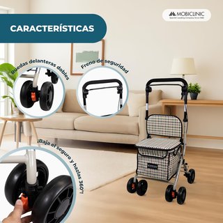 Mobiclinic®, Andador Plegable, Carro de la Compra