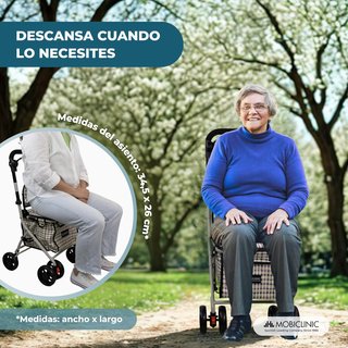 Mobiclinic®, Andador Plegable, Carro de la Compra