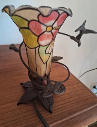 Lámpara Colibrí Vidriera Tiffany
