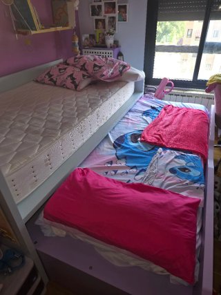 Cama juvenil 105 + nido 90 con cajones