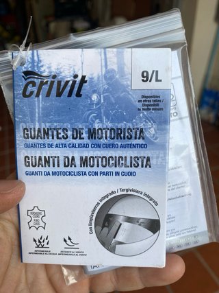Guantes de moto Crivit negros talla 9