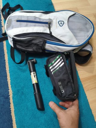 Kit Acessórios Ciclismo: Bomba e Bolsa