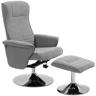 Sillón reclinable con pouf, giratorio, respaldo re