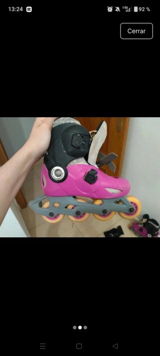 Patines rosas y protecciones Oxelo