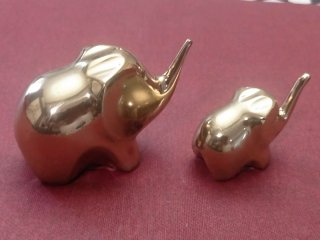 2 Elefantes Bronce Lacados