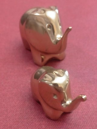 2 Elefantes Bronce Lacados