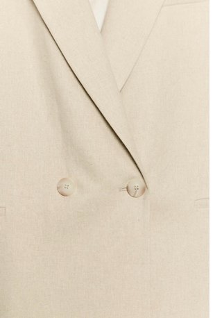Traje Zara Lino Chaqueta y Pantalón Beige