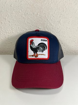 Gorra del Gallo Azul marino y roja Ajustable
