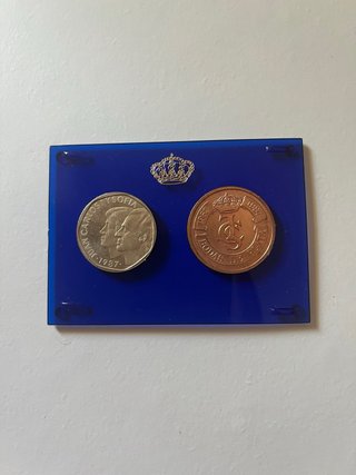Lote 2 monete da 500 pesetas e un'altra in bronzo