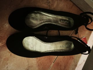 Bailarinas Oysho negras con etiqueta - Talla 37