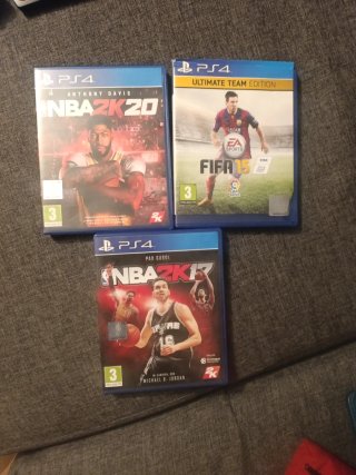 Juegos PS4 NBA 2K20, FIFA 15, NBA 2K17