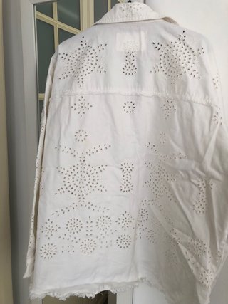 Chaqueta Zara Blanca Talla L Flecos
