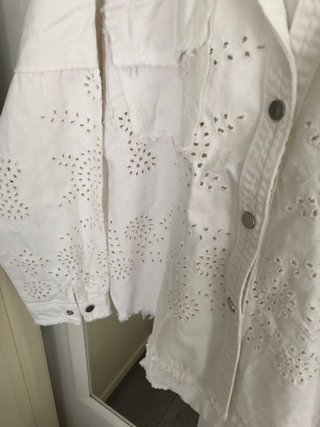 Chaqueta Zara Blanca Talla L Flecos