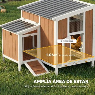 Gallinero Exterior Madera 145x90x92 cm