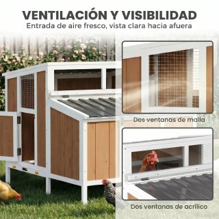 Gallinero Exterior Madera 145x90x92 cm