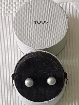 HOY PENDIENTES TOUS PLATA  PERLA GRIS ORIGINALES