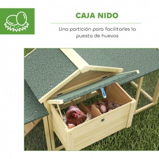 Gallinero Grande Madera Exterior 204x85x93