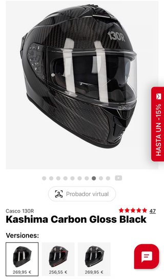 Casco moto integral carbono 130R