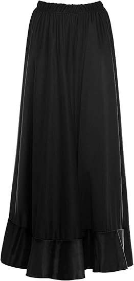 Falda larga flamenca negra Talla L