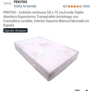 Colchón Minicuna Pekitas 50x75cm Aloe Vera