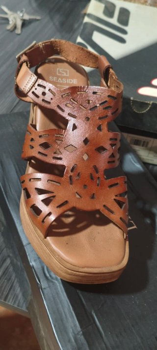 Sandalias de cuero marrón Talla 37