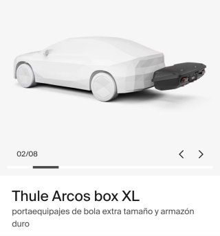 Alquiler Cofre bola Thule Arcos XL, Tesla y cabrio