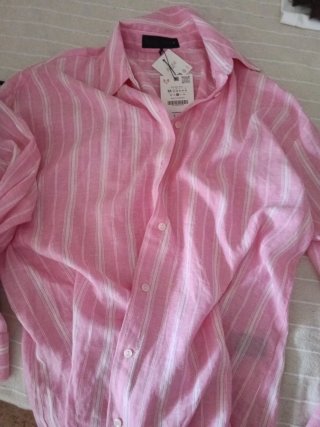 Camisa Zara Rayas Rosas y Blancas