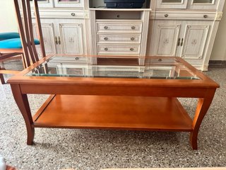 Mesa de centro madera y cristal