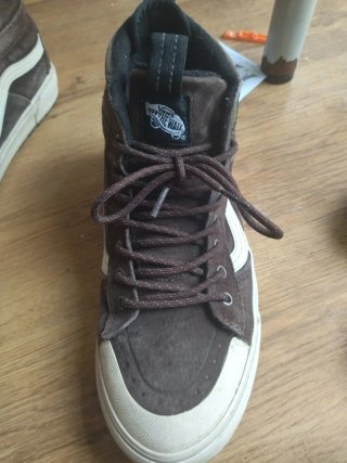 Tenis Vans Cafe y Blanco