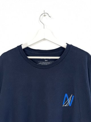 Camiseta Nautica Retro Gráfica Oversize Azul Y2K