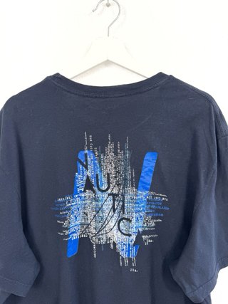 Camiseta Nautica Retro Gráfica Oversize Azul Y2K