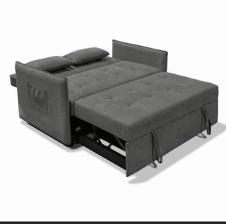 Sofá Cama Beige Tela