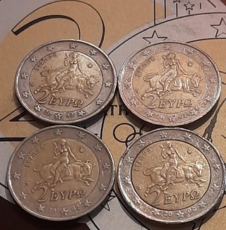 4 Monete 2 Euro Grecia 2002 S Stella