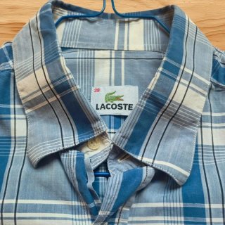 Camisa Lacoste Vintage Cuadros Azul Talla S/M (38)