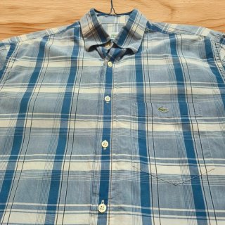 Camisa Lacoste Vintage Cuadros Azul Talla S/M (38)