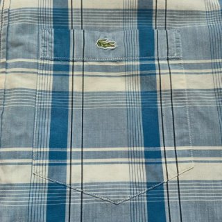 Camisa Lacoste Vintage Cuadros Azul Talla S/M (38)