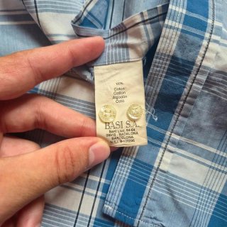 Camisa Lacoste Vintage Cuadros Azul Talla S/M (38)